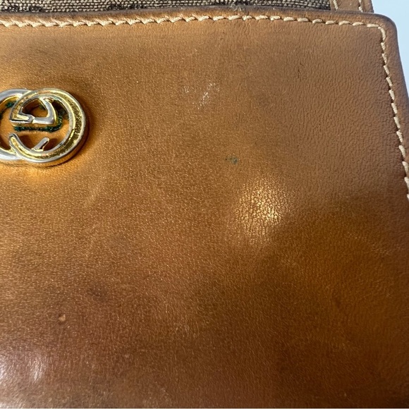 🤎GUCCI Vintage Interlocking G Micro GG Logo Canvas/Leather Bifold Wallet🤎 - Picture 6 of 15
